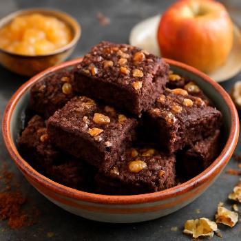 Brownies Végan Faciles aux Pommes et Compote (Sans Oeufs, Option Sans Gluten)