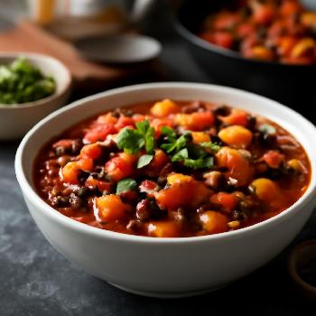 Chili Végétarien aux Haricots Noirs et Patates Douces
