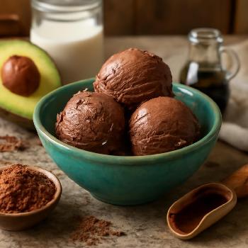 Crème Glacée Végétalienne Chocolat Avocat