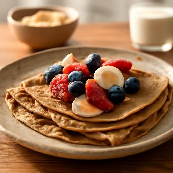 Crêpes de Blé Entier aux Fruits: Un Petit Déjeuner Energétique