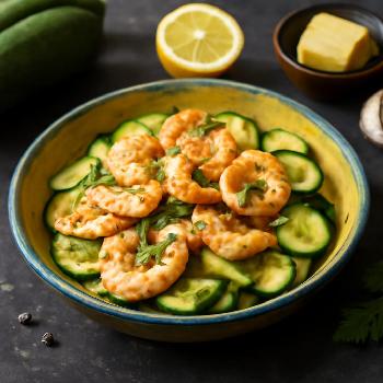 Crevettes à l'Ail et au Citron sur Lit de Courgettes (Cétogène)