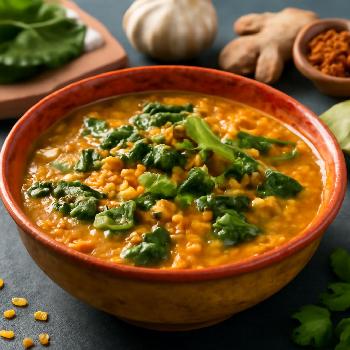 Curry de Lentilles Corail et Épinards au Lait de Coco (Sans Gluten)