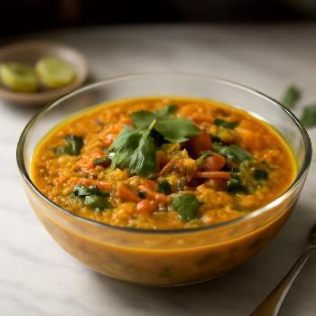 Curry de Lentilles Corail et Légumes (sans Œufs)