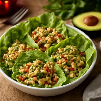 Enveloppes de Laitue Keto au Poulet Haché et Avocat