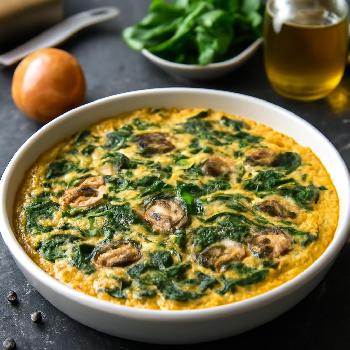 Frittata Petit Déjeuner Whole30 aux Épinards et Champignons