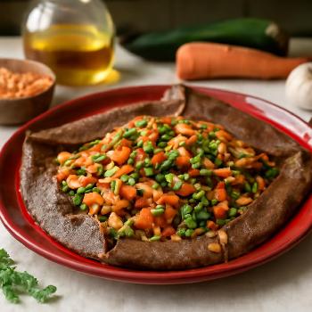 Galettes de Sarrasin aux Légumes et Lentilles Corail