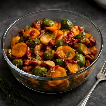 Gratin de Patates Douces et Choux de Bruxelles au Lard (Whole30)