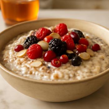 Gruau Crémeux au Lait d'Amande et Fruits Rouges