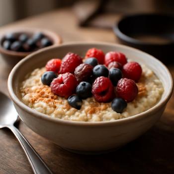 Gruau Délicieux aux Fruits Frais et Cannelle (Faible en Sodium)