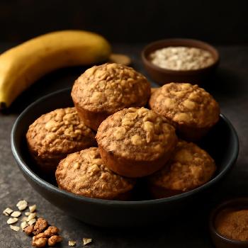 Muffins aux Bananes et Avoine Sans Oeufs