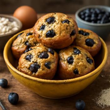 Muffins protéinés au fromage cottage et aux bleuets