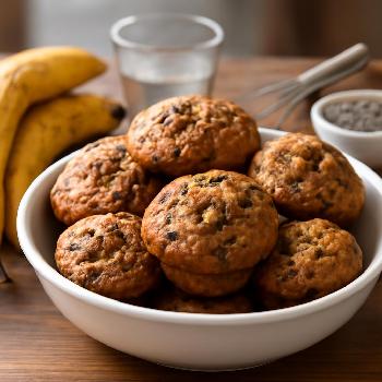 Muffins Végans à la Banane et aux Graines de Chia (Sans Oeufs)