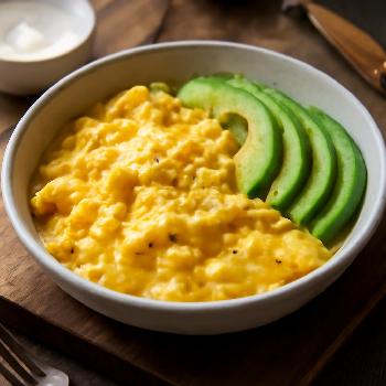 Oeufs Brouillés Crémeux au Fromage et Avocat Keto