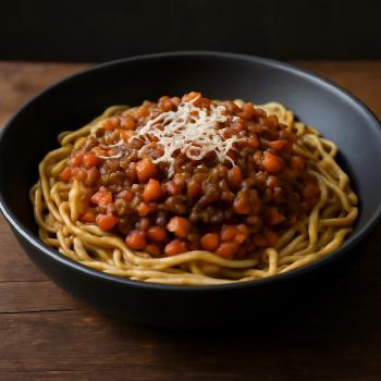 Pâtes à la Bolognaise de Lentilles: Un Dîner Protéiné et Végétarien