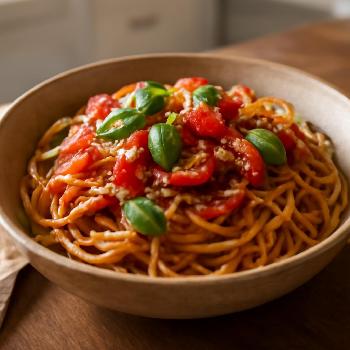 Pâtes Fraîches à la Tomate Pauvre en Sodium