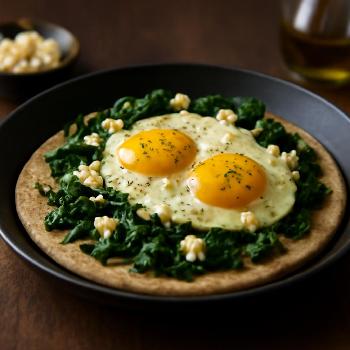 Pita Méditerranéenne aux Œufs, Épinards et Feta : Un Déjeuner Végétarien Energisant