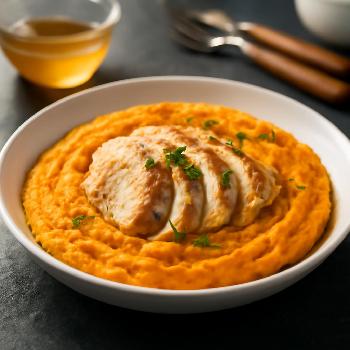 Purée de Patate Douce et Poulet Fondant