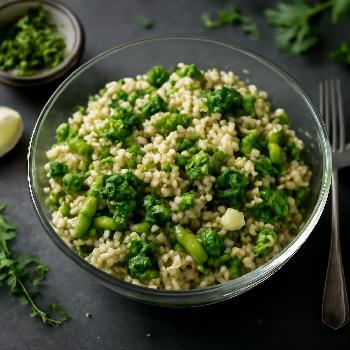 Risotto de quinoa aux légumes verts (Adapté à la grossesse)