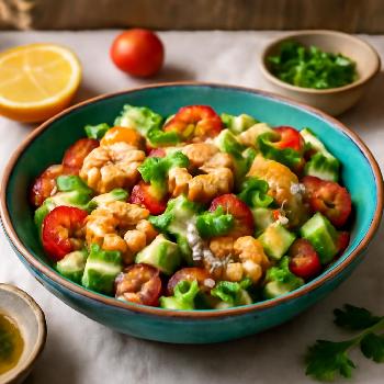 Salade Avocat et Crevettes Faible en Glucides