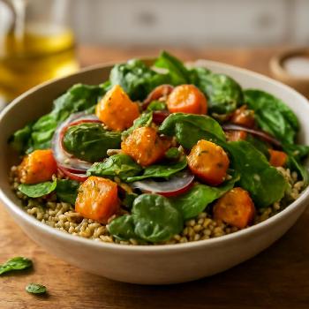 Salade d'Amarante, Patates Douces et Graines de Courge