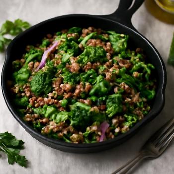 Salade de Quinoa au Bœuf Haché et Légumes Verts (Grossesse - Riche en Fer)