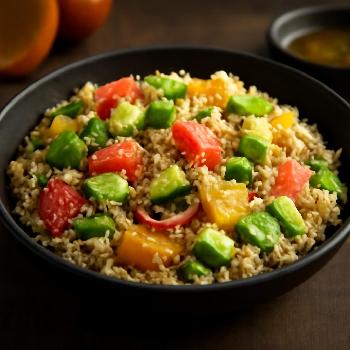 Salade de Quinoa Végétalienne aux Agrumes et Avocat