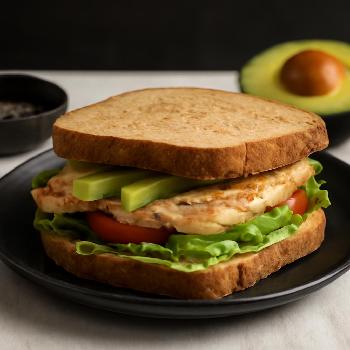 Sandwich Déjeuner Faible en Sodium au Poulet et Avocat