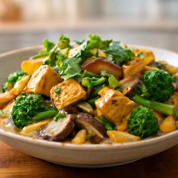 Sauté de Tofu et Légumes Asiatiques, Sauce Coco-Tamari (Faible en Sodium)