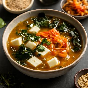 Soupe Miso au Kimchi et Tofu
