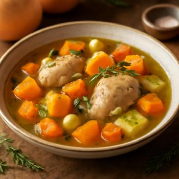 Soupe Paléo de Poulet et Légumes d'Automne