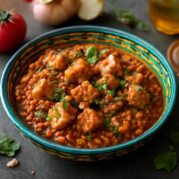 Tempeh aux Lentilles Corail et Épices Marocaines