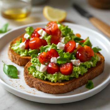 Toast Méditerranéen à l'Avocat, Tomates et Feta sur Pain Complet