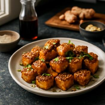 Tofu Croustillant au Four à l'Érable et Sésame