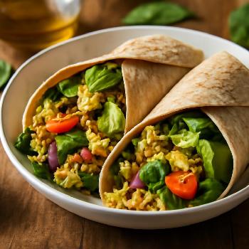 Wrap Végétalien Petit Déjeuner Avocat et Tofu Brouillé