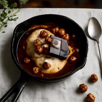 Affogato au Chocolat Noir et Noisettes Caramélisées