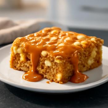 Blondie au Caramel Salé en Plaque