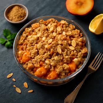 Crumble aux Pêches et Amandes