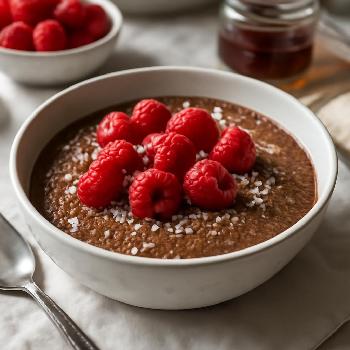 Pudding de Chia Végétalien au Chocolat et Framboises