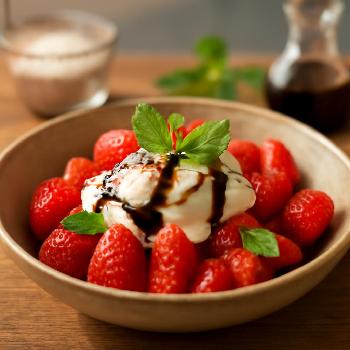 Salade de Fraises à la Crème Balsamique