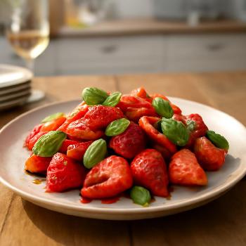 Salade de Fraises Marinées au Balsamique et Basilic
