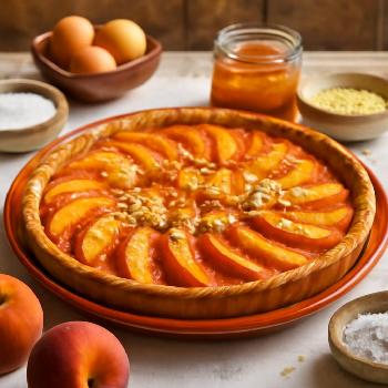 Tarte aux Pêches Amandine