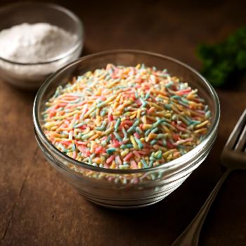 Vermicelles multicolores à base de sucre glace