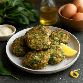 Beignets d'épinards au parmesan et citron