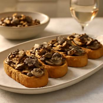 Bruschetta aux Champignons et à la Truffe