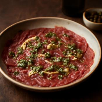 Carpaccio de Boeuf à la Moutarde et Câpres