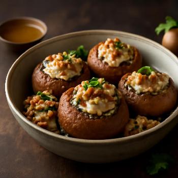 Champignons Farcis au Camembert et Noix
