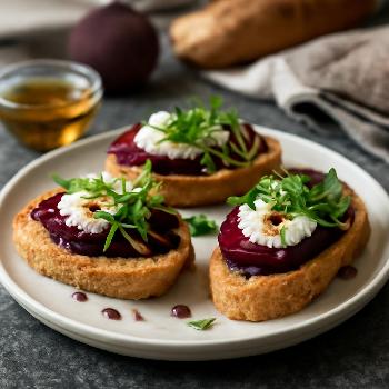 Crostinis Chèvre-Betterave et Miel Balsamique