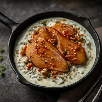 Dip au Roquefort et Poires Caramélisées