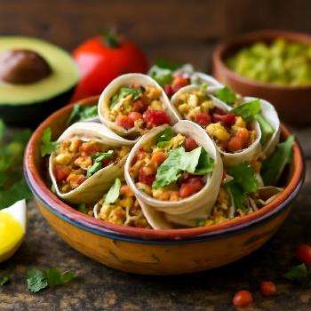 Mini Burritos Apéritifs au Poulet et Guacamole