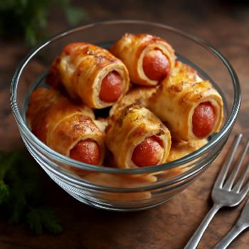 Mini-Saucisses en Croûte au Gruyère et Lard Fumé